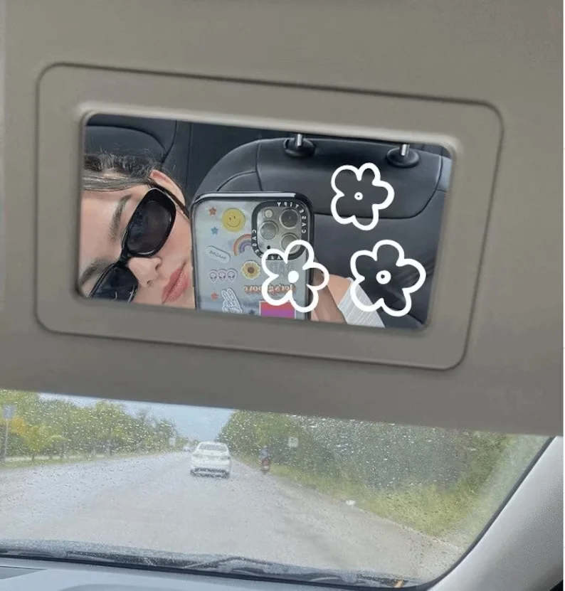 Car Rear View Mirror Decal Funny Car Stickers Interior Decor Cute Charms Accessories Gifts For Her Positive Laptop Decal car trunk sticker