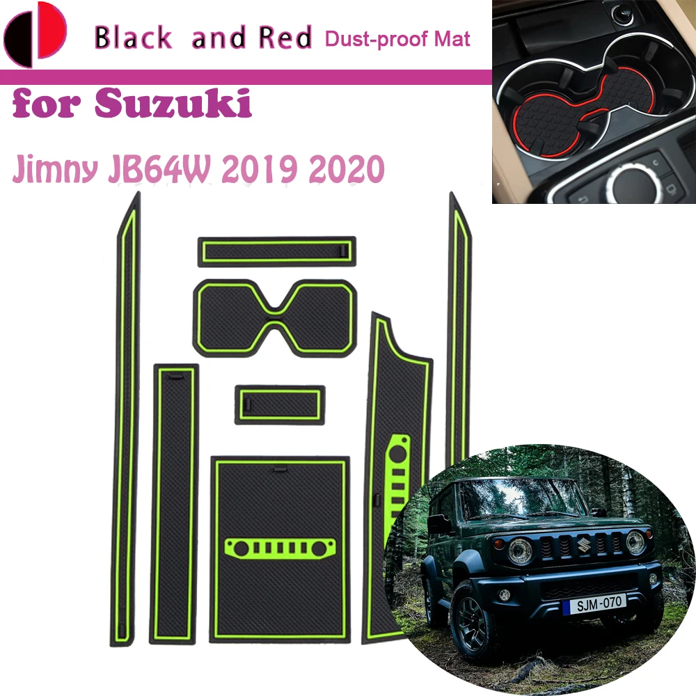 

Rubber Door Groove Mat for Suzuki Jimny JB64W JB74W Sierra 2019 2020 Cushion Gate Storage Slot Coaster Dust-proof Car Sticker