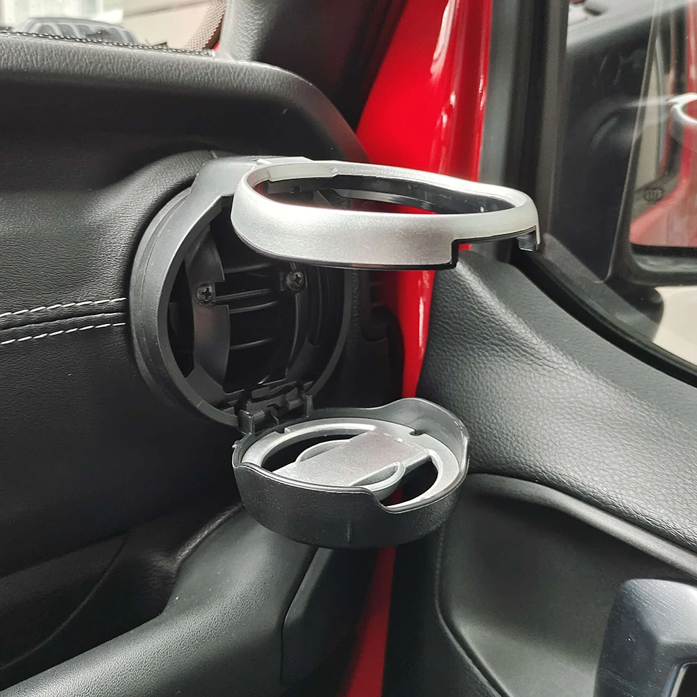 

SXMA Water Cup Holder Multi-Function Drink Cup Holder Water Cup Holder Bolt-on Stand Bracket for Jeep JL Wrangler 2018-2023 1PC