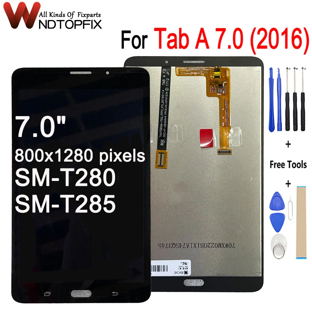 

High Quality T820 T825 LCD 7.0" For Samsung Galaxy Tab A 7.0 2016 T280 T285 LCD Display Touch Screen Digitizer Assembly Replace