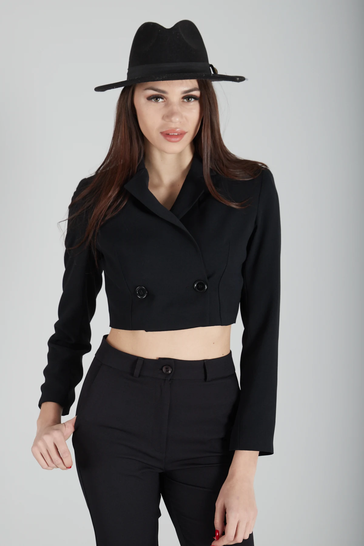 

Lined Crop Blazer Jacket 0105118