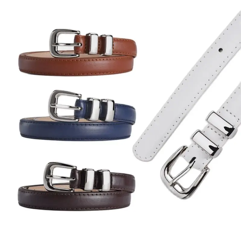 

Summer Fashion Personality Candy Color Ladies Belt Silver Buckle Waist Strap Decoration Dopamine Dress Jeans Pant Waistband