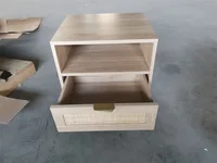 Прикроватная тумбочка Vine Богемная прикроватная тумбочка с открытой полкой, современная прикроватная тумбочка средневековья с золотой ручкой — изображение 6