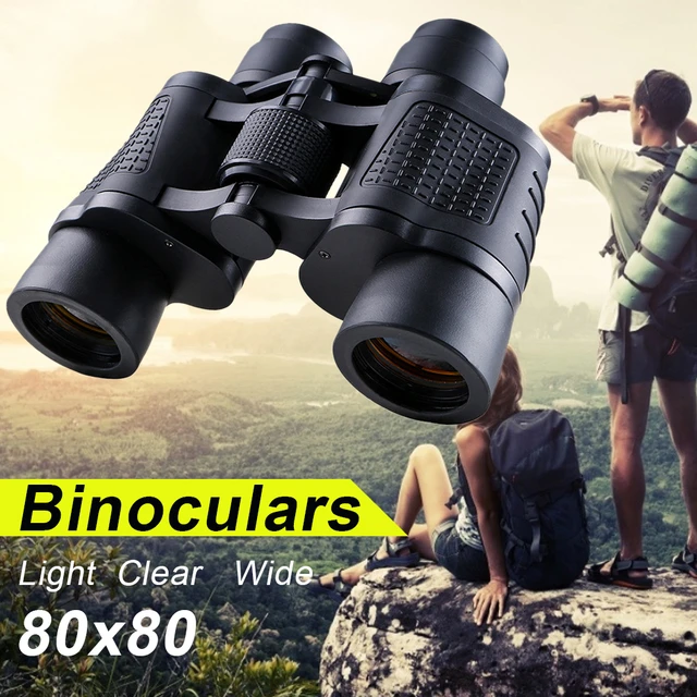 Binoculares de largo alcance para acampada, prismáticos de alta potencia  80x80 HD de 15000M para turismo y caza - AliExpress