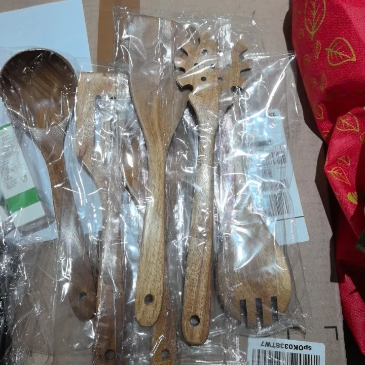 7-Pcs Teak Wood Utensil Set photo review