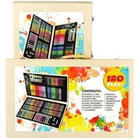 180PCS Drawing Art Kit for Kids Oil Pastels Paint Brushes Watercolor Pens Coloring Set Gift 2