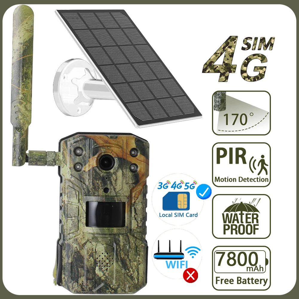 4MP4GSIMCardSolarHuntingTrailCameraWaterproof20MPIRMotion