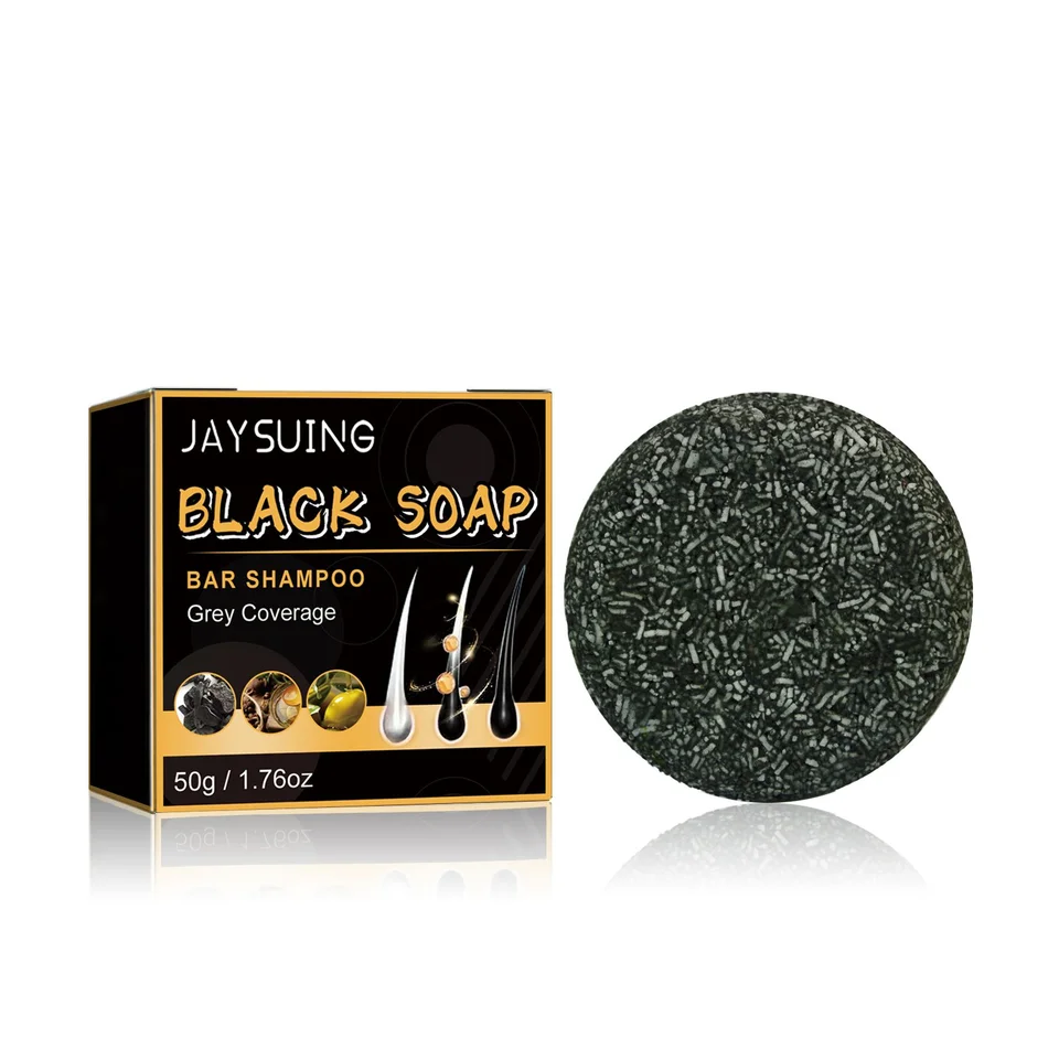 Jaysuing Black Hair Soap for Gray Hair Repair