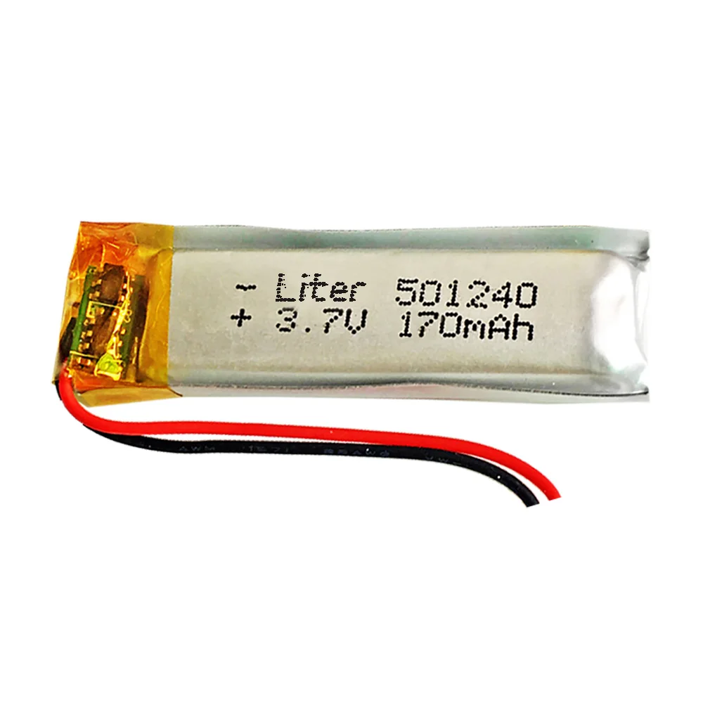 3.7V 170Mah 0.629Wh 1S 5C Liter Energy Battery 501240 Batteria Per Elettronica Ricaricabile Telefono Portatile Video Mp3 Mp4 Gps Led Light-Non Adatto 