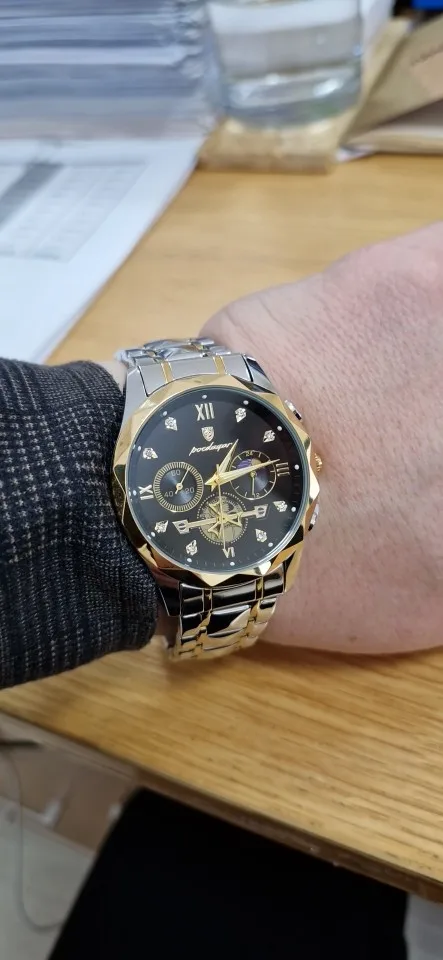 POEDAGAR Luxury Man Wristwatch Waterproof Luminous Chronograph photo review