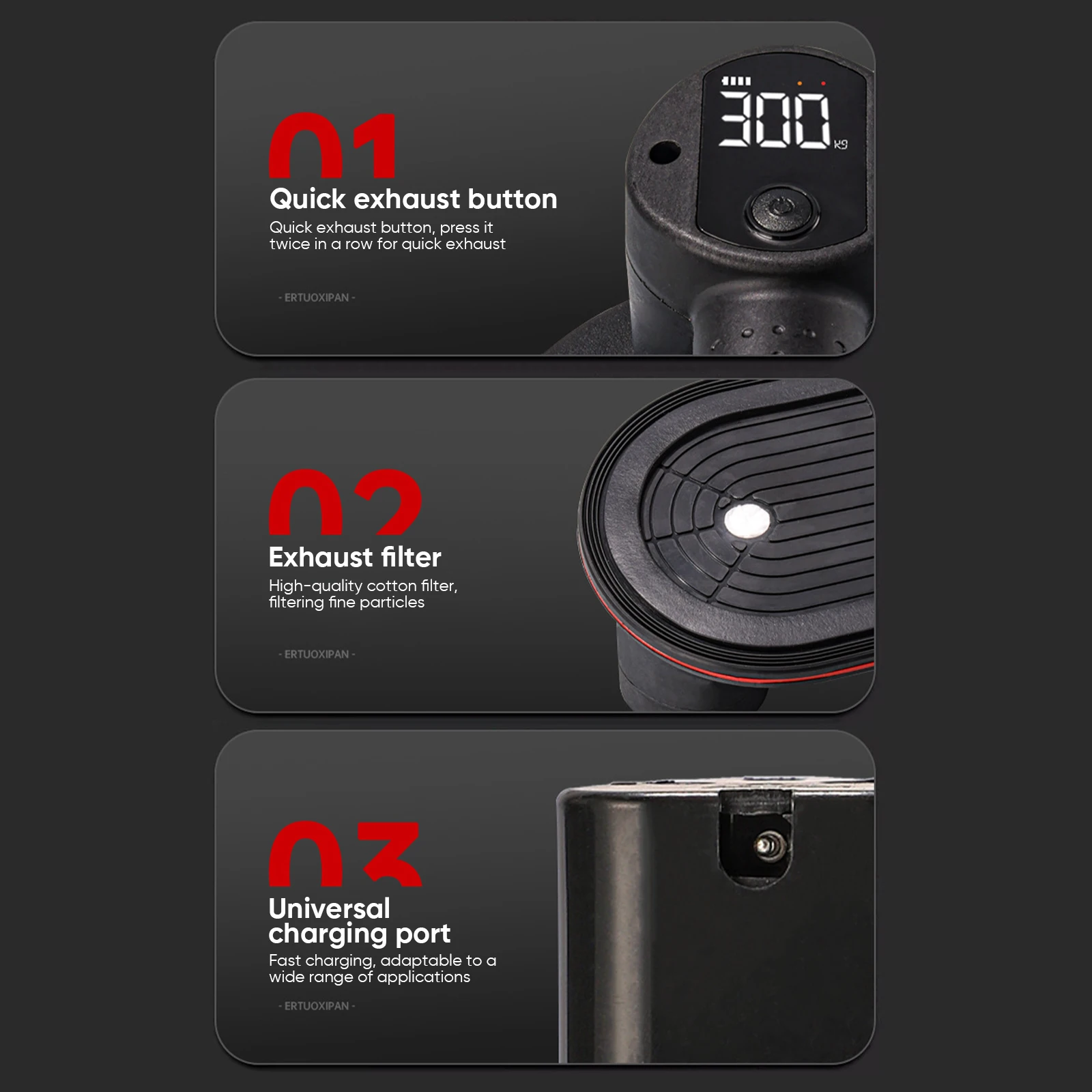 300KG Tragkraft Schwerlast-Smart-Display Großer Elektrischer Vakuum-Saugnapf Glas- und Fliesenheber 3600mAh Vakuum-Sauger Hebewerkzeug – Detail 5
