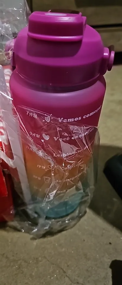 Kit da Garrafa de Água Squeeze Motivacional Com Adesivos 300ML+900ML+2000ML photo review