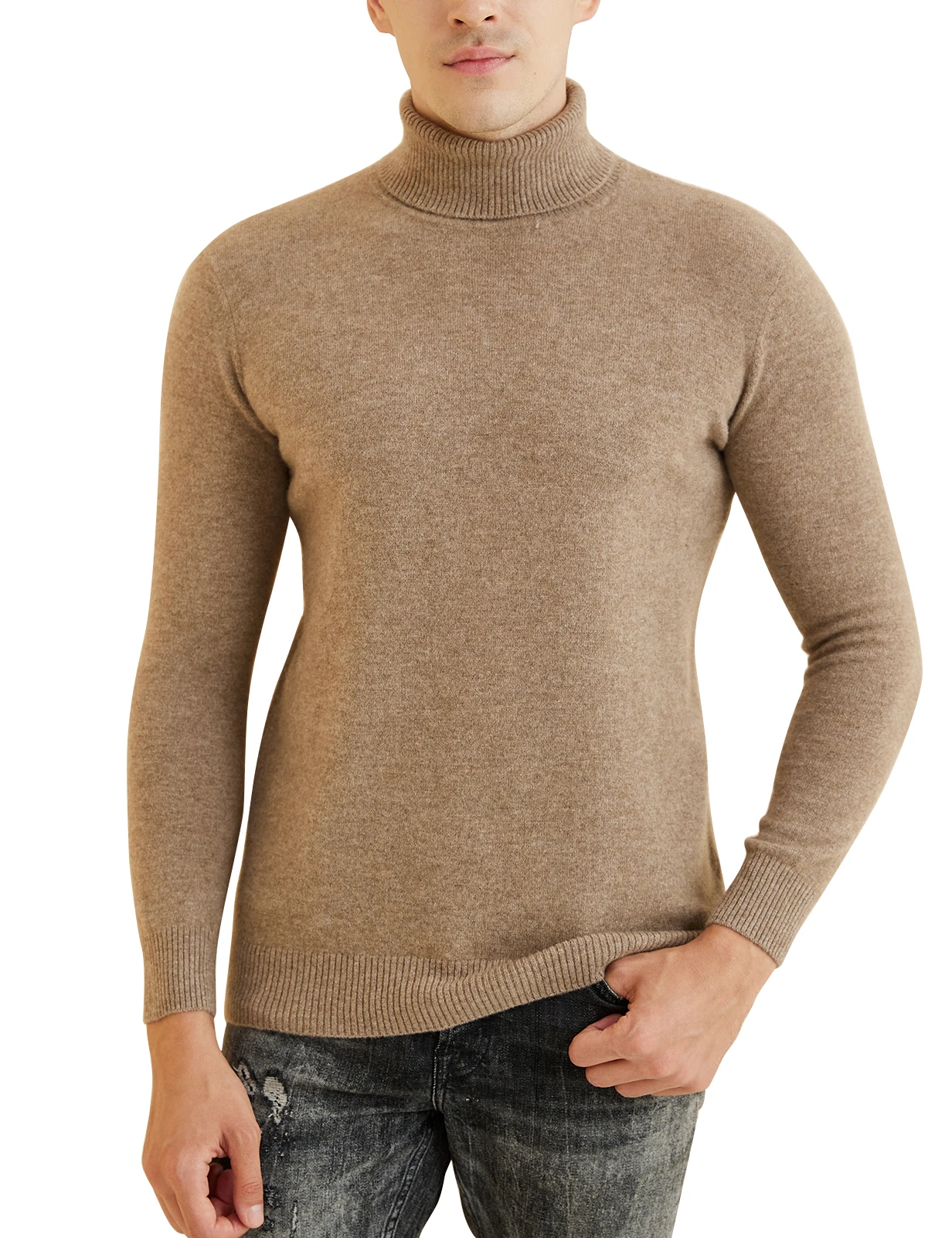 Knit Sweater for Men 100% Merino Wool Turtleneck Sweater 2023 Fall Winter Warm Long Sleeve Pullover Male Korean Luxury Clothing 4