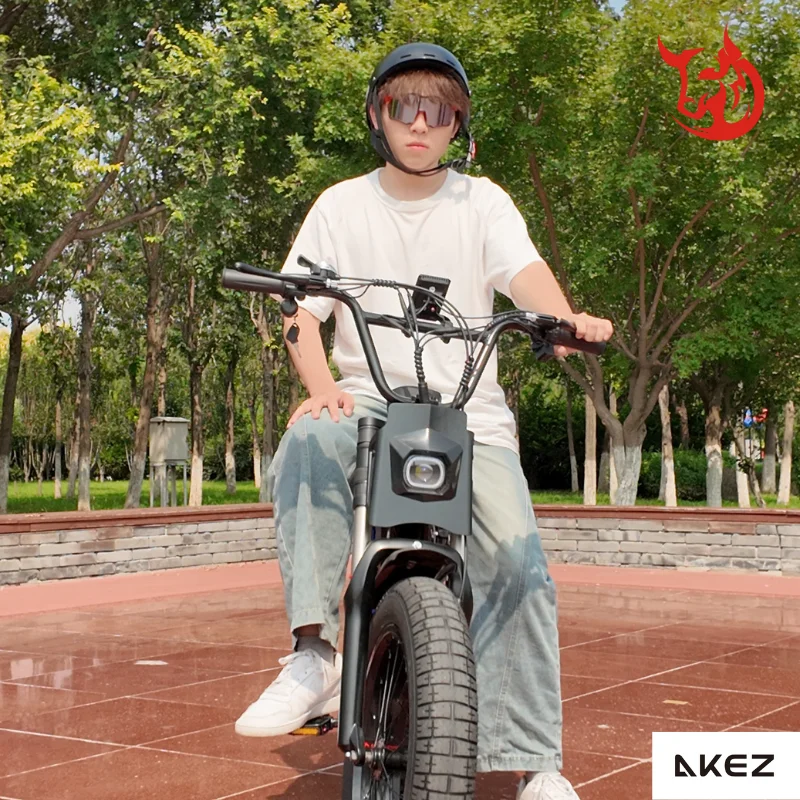 US Warehouse AKEZ X7 Retro 48V 750W Fat Tire Electric Bike, 18.2Ah Battery, Dual Suspension, 30mph Long Range E-Bike 1