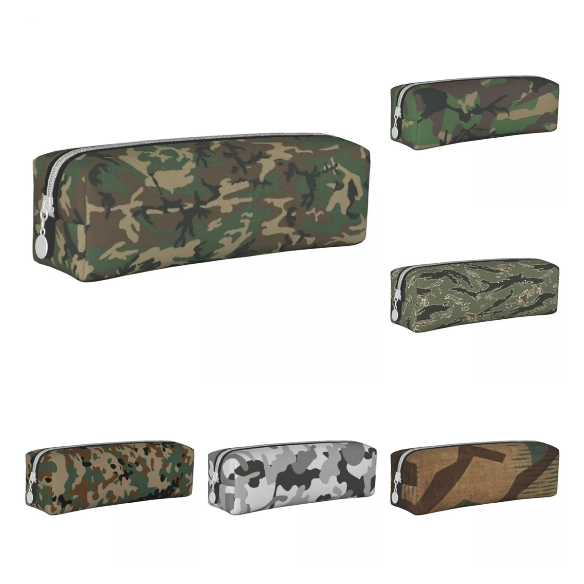 Army Camouflage Pattern Pencil Case Creative Jungle Military Camo Pen Box Bag Student Large Storage Office Gift Pencilcases