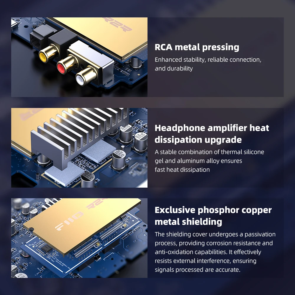 Headphone Amplifier FiiO K11 R2R DAC for Home Audio or PC 6.35mm Balanced 4.4mm RCA Coaxial Optical 384kHz/24Bit
