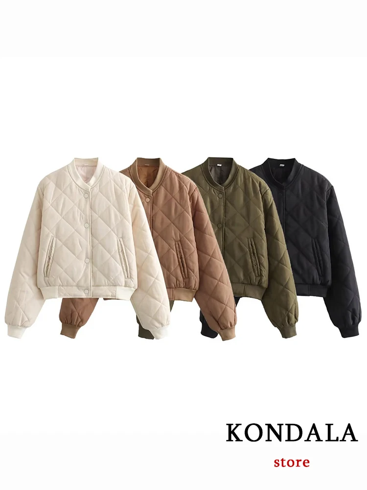 KONDALA 시크 트렌디 솔리드 아미 그린 지퍼 재킷, 2023 가을 패션, 긴..