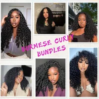 Extensions de cheveux humains bouclés birmans, qualité cheveux naturels, ondulations profondes, mèches brutes, double épaisseur, extensions de cheveux vietnamiens 5