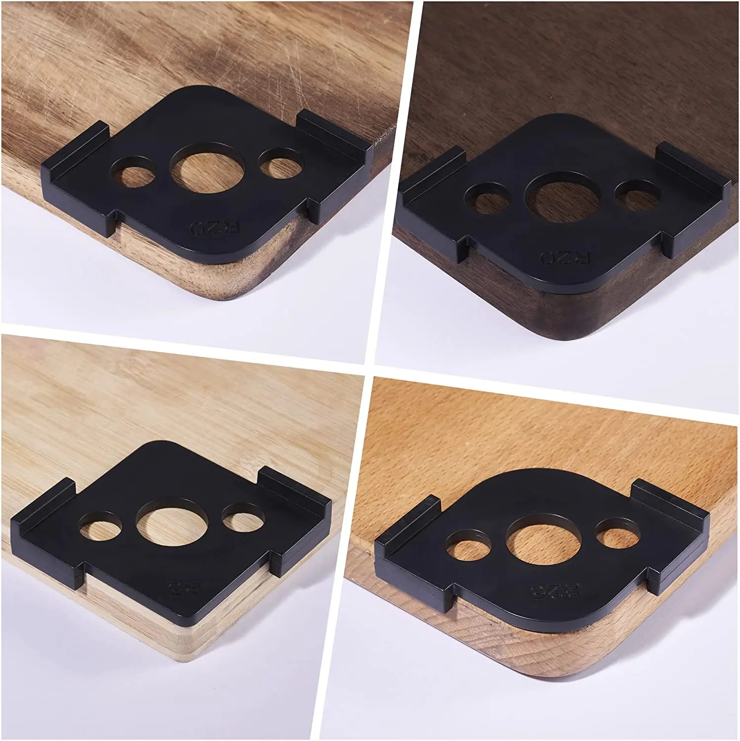 4pcs Woodwork Radius Router Templates Jigs Trimming Machine