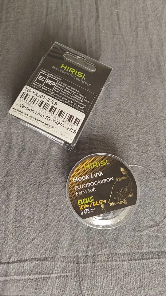 Hirisi 20m Carp Fishing Super Stiff Fluorocarbon Hooklink Fishing Line for Carp Chod Rig 15lb 20lb 27lb 32lb Clear photo review
