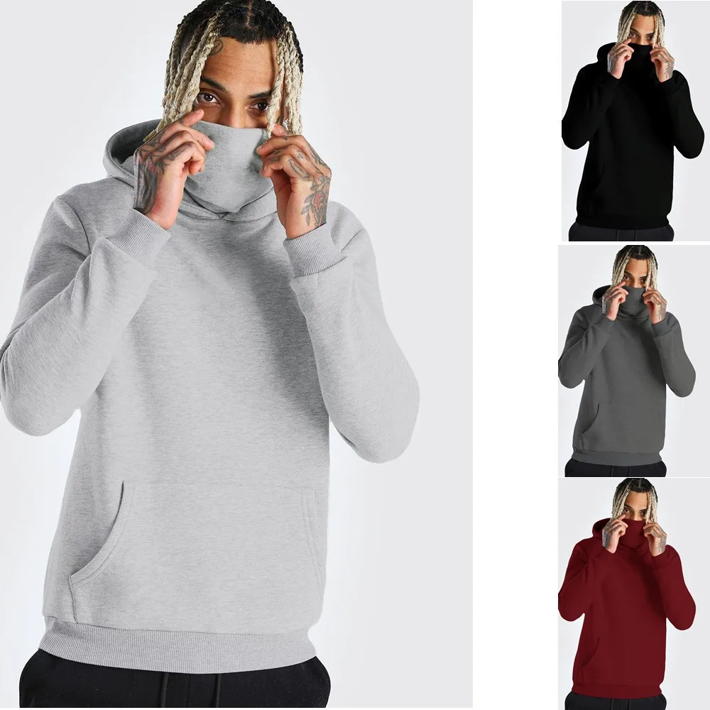 Ninja Mask Long Sleeved Hoodie Men Autumn Streetwear Large Open-forked Hip Hop Mens Sweatshirts Tops Gym Hooded Sudaderas Hombre