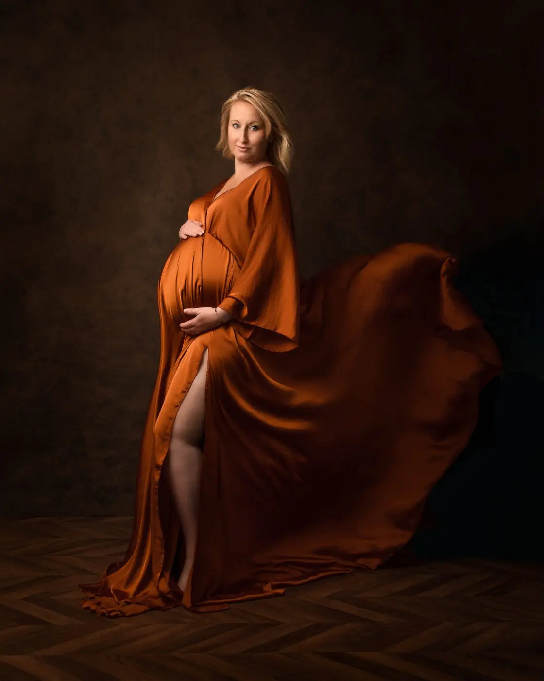 Boho Maternity Photography Props V Neck Dresses Free Size Adjustable Soft Pregnancy Photo Shoot Sides Slit For Baby Shower