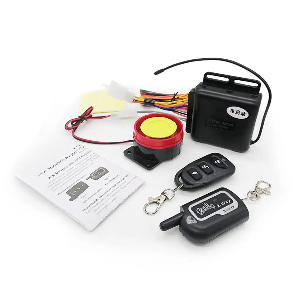 Universal Motorcycle Anti-Theft Alarm System Remote Engine Starter Stop with Remote Controller Key Module Horn for 12V Motocycl