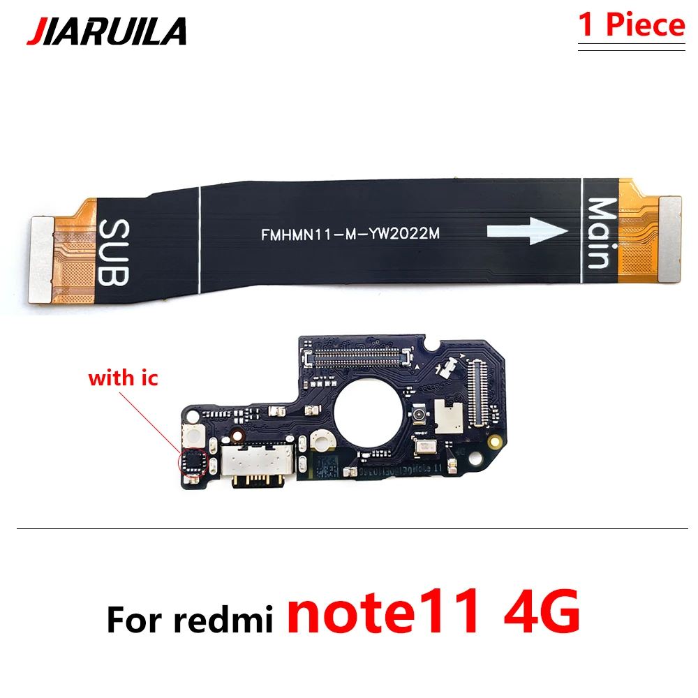 

USB Charging Port Board Flex For Xiaomi Redmi Note 11 4G Main Motherboard Connector Flex Cable