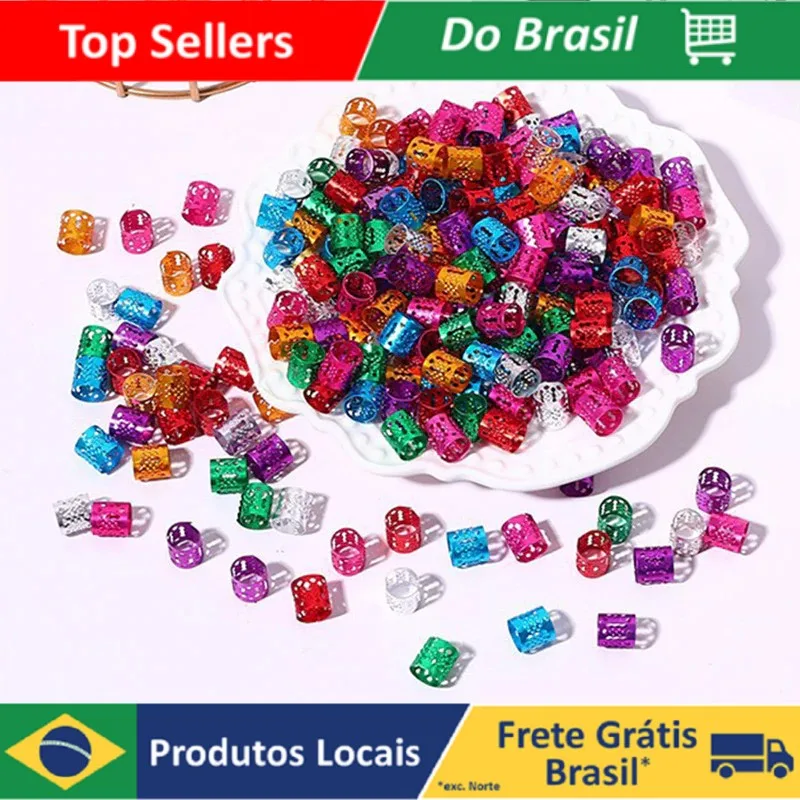 Kit 100 Anel Para Trança Regulável Box Braids E Dreads Coroa Tubo Cano Cabelo