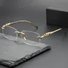 Rimless Sunglasses oval Fashion Metal Eyeglasses Women Men Shades Square Sun Glasses For Female Male Summer Traveling Oculo