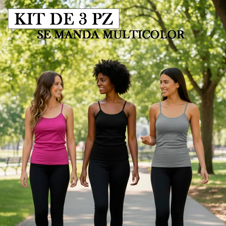 Set de 3 Blusas Básicas de Tirantes - Kit Multicolor Versátil para Muje