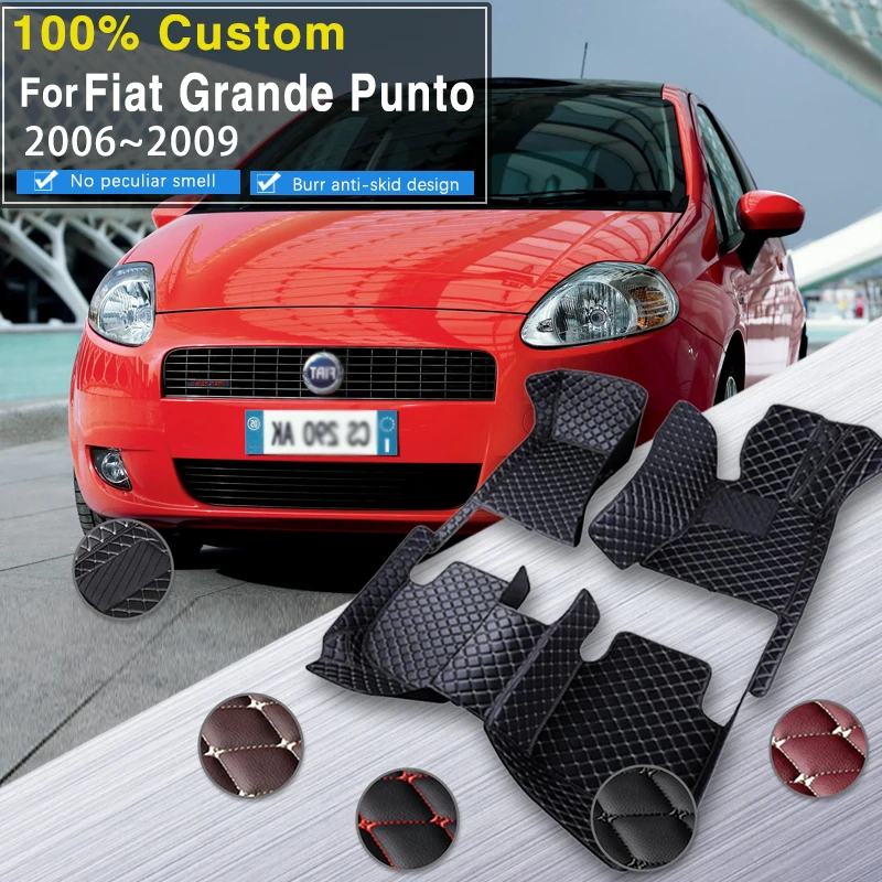 2013 Fiat 500 Reviewfiat Grande Punto 2005-2009 Leather Floor Mats -  Waterproof & Easy Clean