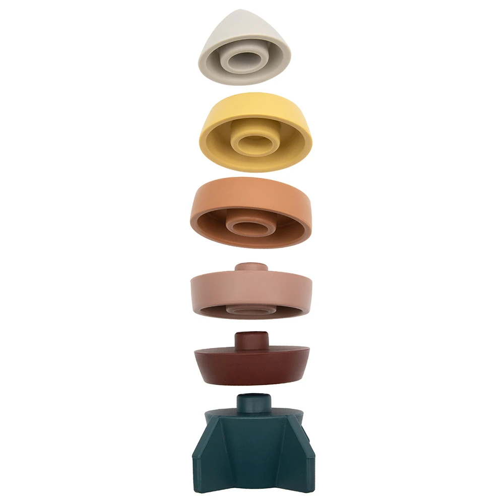 Stacking Lighthouse Toys Children's Stacking Music Silicone High Baby Puzzle Layer by Layer Interactive Building Blocks