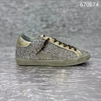Classical GOLDEN Shoes Designer Women's GOOSE Sneakers Gold Silver Glitter Leopard Leather Graffiti Style Shoe 2
