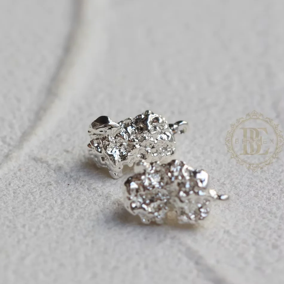 Premium Plated Solid Brass Nugget - 13x7mm