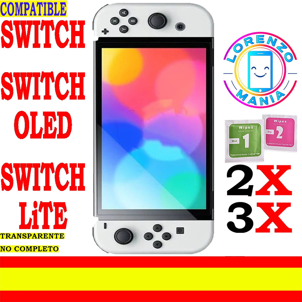 Pellicola Salvaschermo Generica Non Completamente Compatibile Nintendo Switch Oled, Switch Lite, Switch, Gmobils In Vetro Temperato