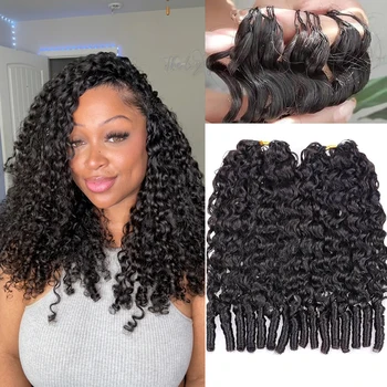 Burmese Curly Miracle Knots Crochet Human Hair For Braiding Boho Braids 100% Raw Human Hair Feathered Crochet Human Hair 1