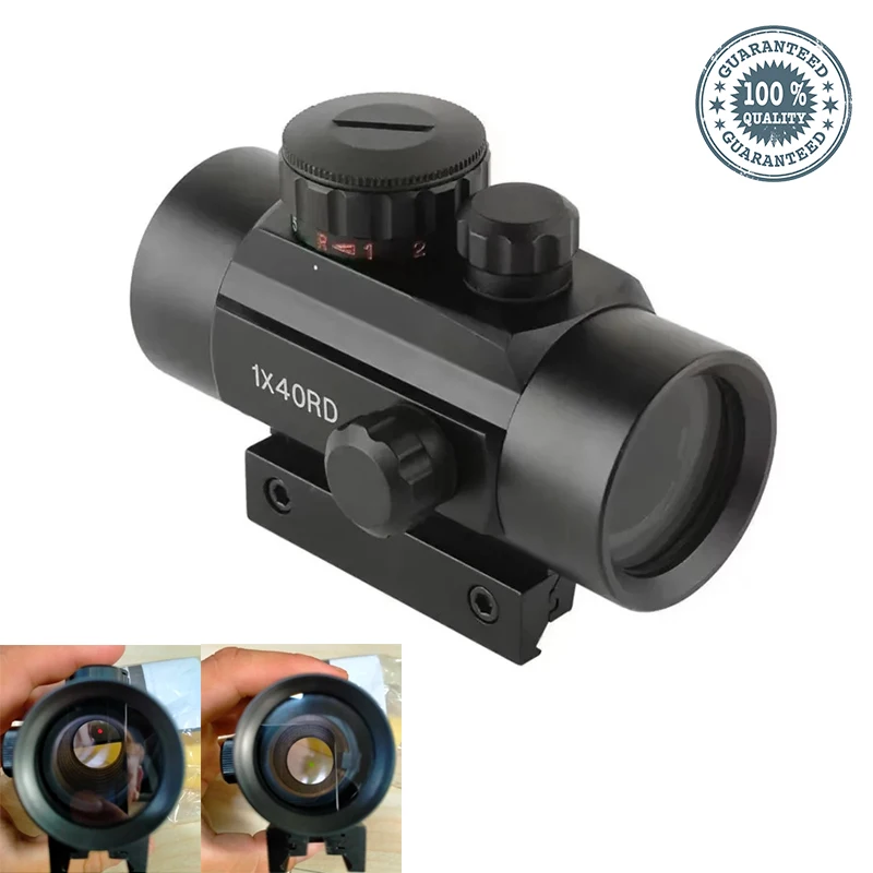 

RD 1X40 Riflescope Red Dot Optical Sights Scope Holographic Fit 11mm 20mm Mounts Aim Point Telescope Adjustable Focus Collimator