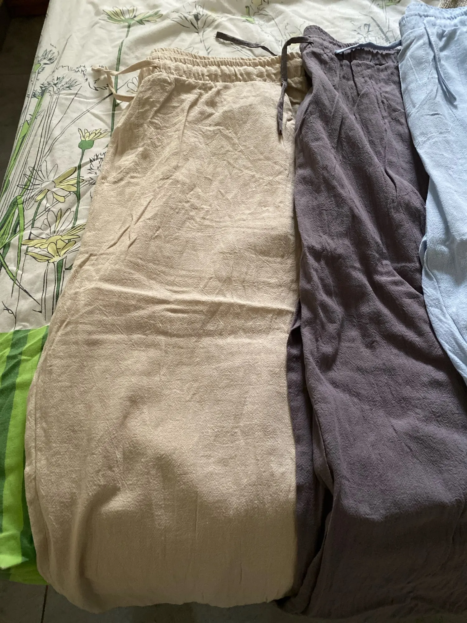 Breathable Cotton-Linen Drawstring Pants for Women - Casual Comfort photo review