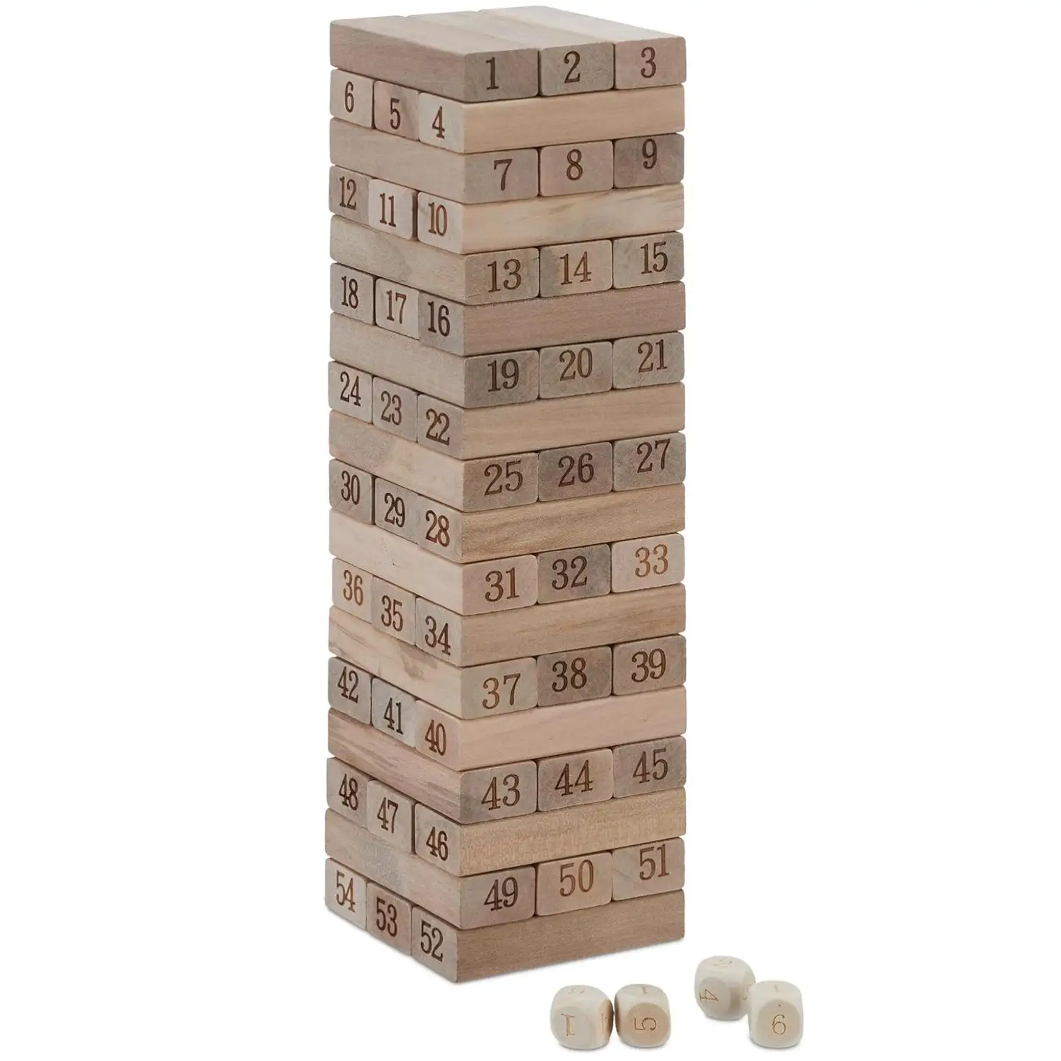 Juego De Torre De Madera De Habilidad – Tamaño Viaje Con 45 Piezas De Pino, Funda De Algodón, Ideal Para Toda La Familia