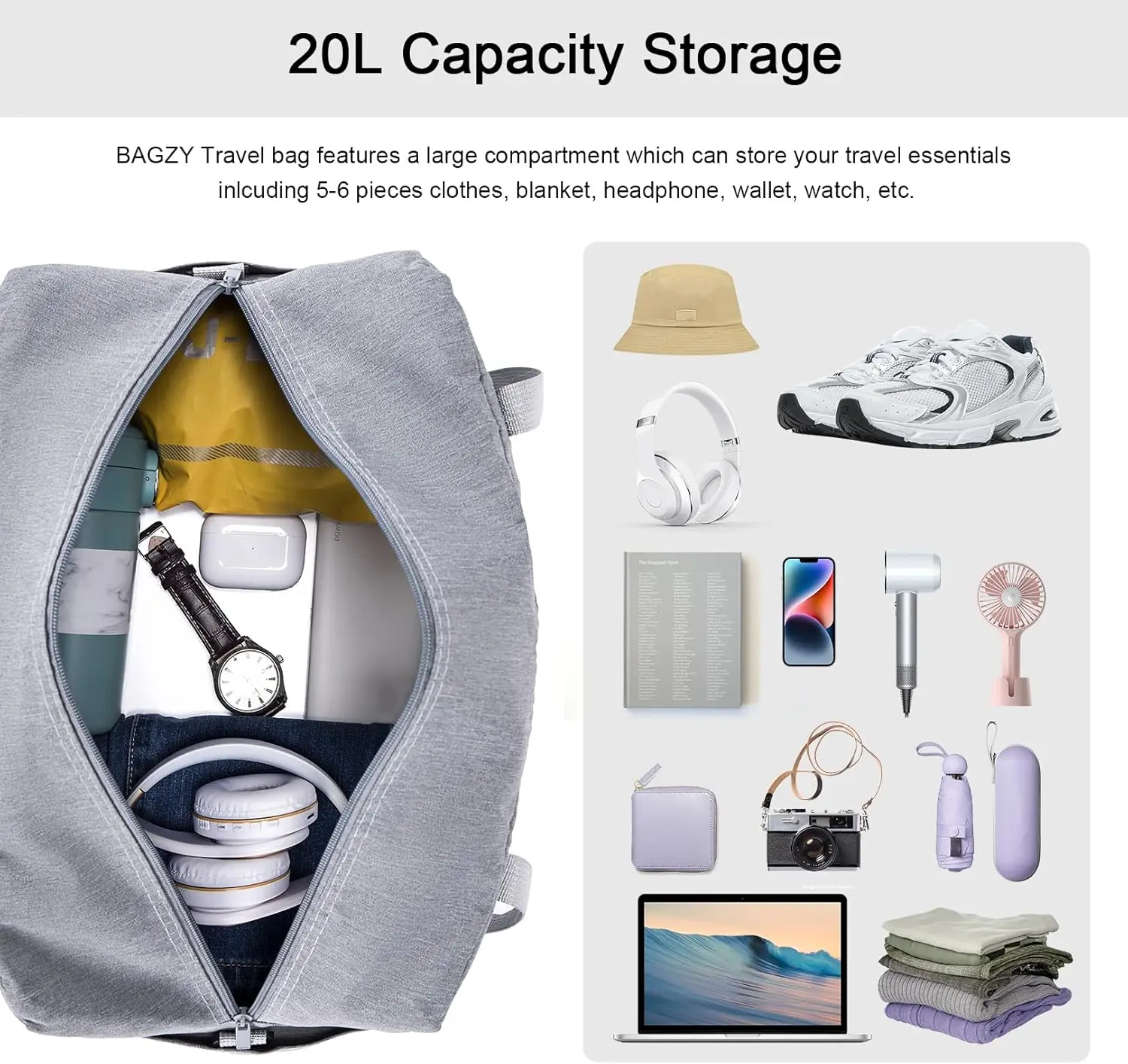 Porcheddu ryanair cabin bag 40x20x25, travel bag, canvas bag, foldable, under seat, cabin bag, waterproof, end of season bag, lightweight gear bag 4