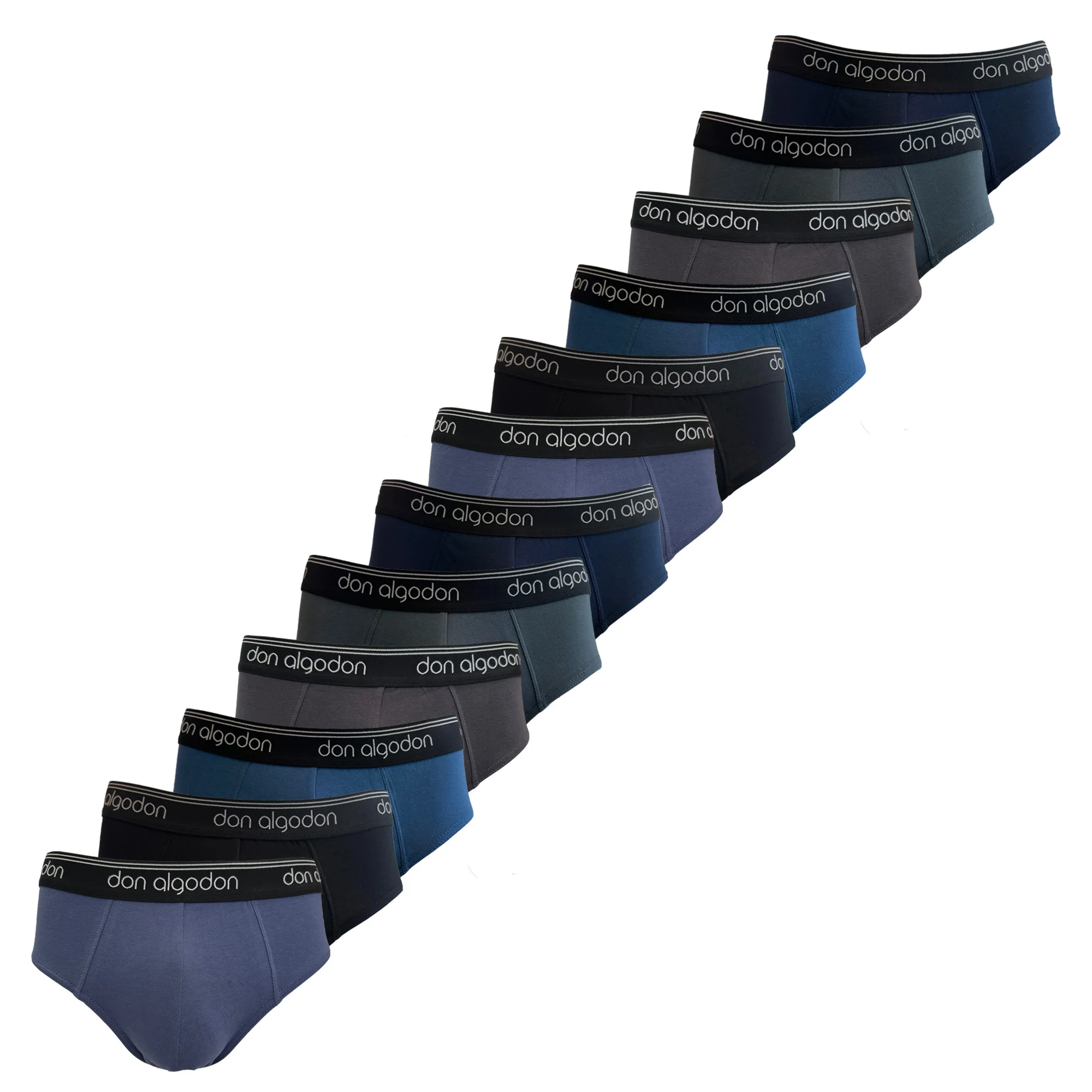 Don Algodon - Pack 12 Slips Hombre | Colores Variados | Calidad y Suavidad Excepcionales - Máxima Comodidad para Uso Diario