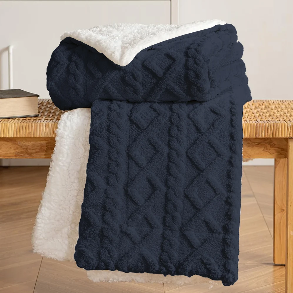 Homesol ® Shearling sofa blanket, double-sided flannel and sherpa blanket, 100% polyester, soft and warm for winter, 130x160 160x220 220x240