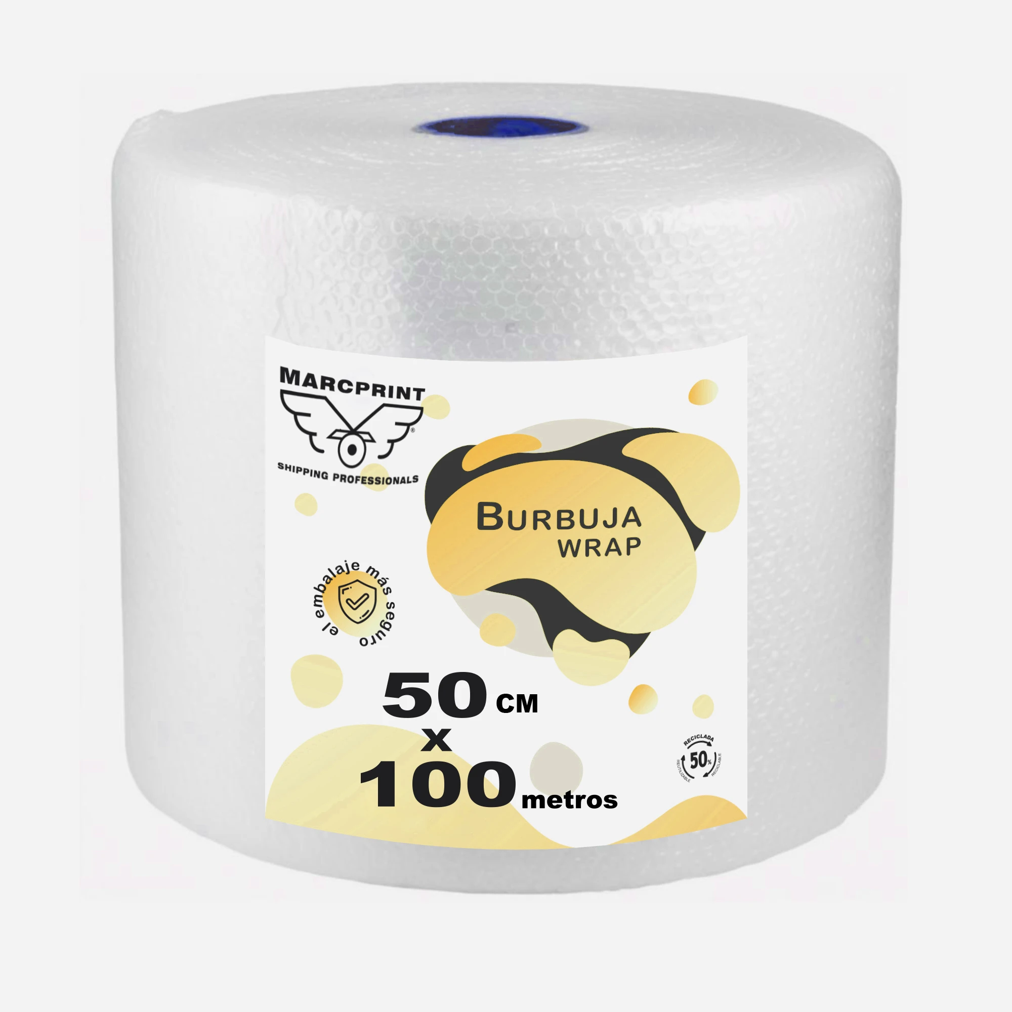Rollo Plastico Burbujas Embalaje 50 Cm Ancho X 100 M Longitud - Papel Burbujas Embalaje Mudanza, Envíos, Protector