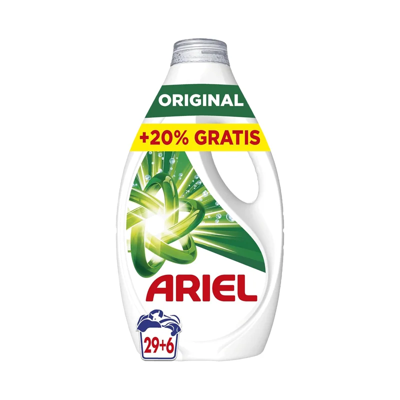 Confezione di Detergente Liquido per Lavatrice Ariel, 35 Lavaggi, 70 Lavaggi o 105 Lavaggi, Originale, Sapone per una Pulizia Migliorata anche con Cicli più Freddi grazie all'Esclusiva Tecnologia di Pulizia a Freddo.