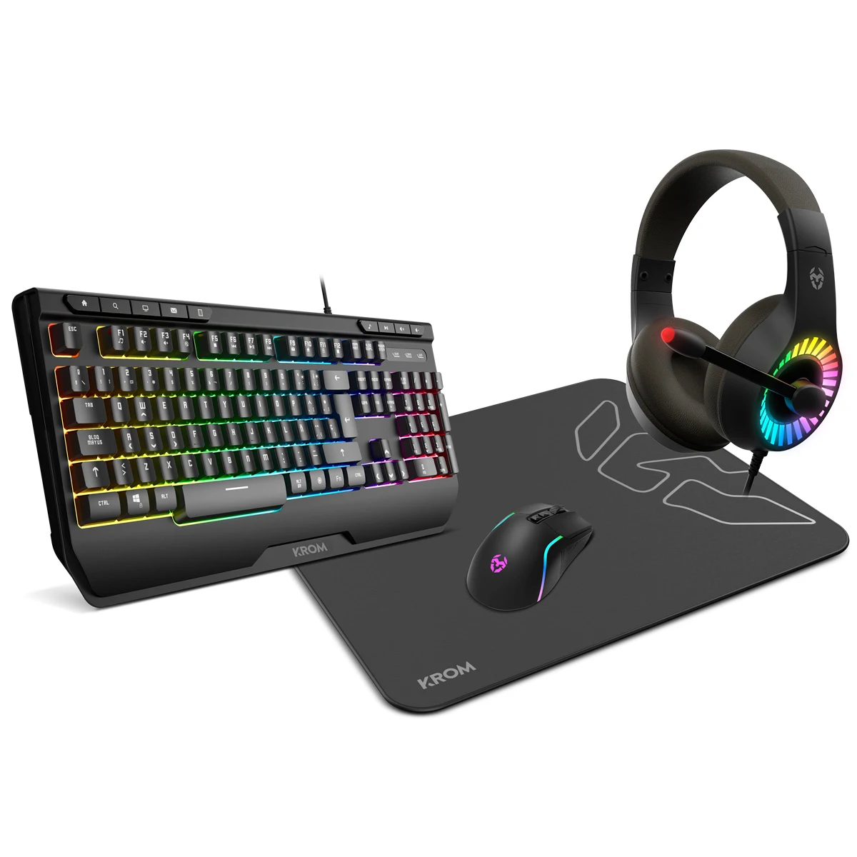 clavier et souris Krom Kenya Noir
