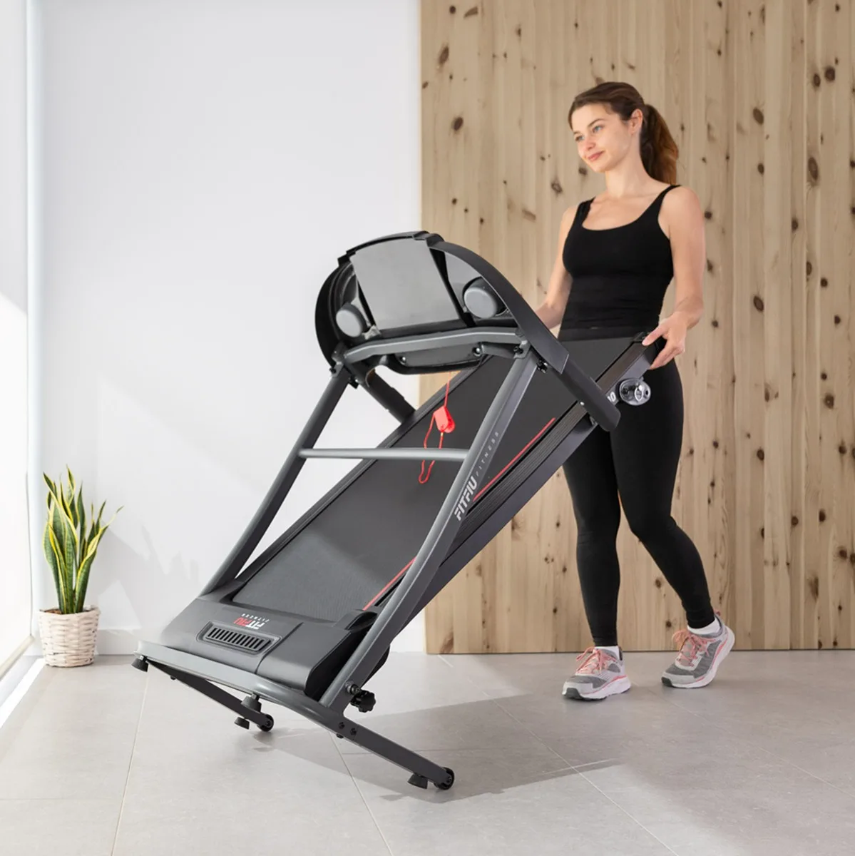 FITFIU Fitness MC-200 - Tapis roulant con inclinazione, pieghevole, ultracompatto e silenzioso, schermo LCD con 12 programmi, Walker con cardiofrequenzimetro, per casa/ufficio - immagine 8