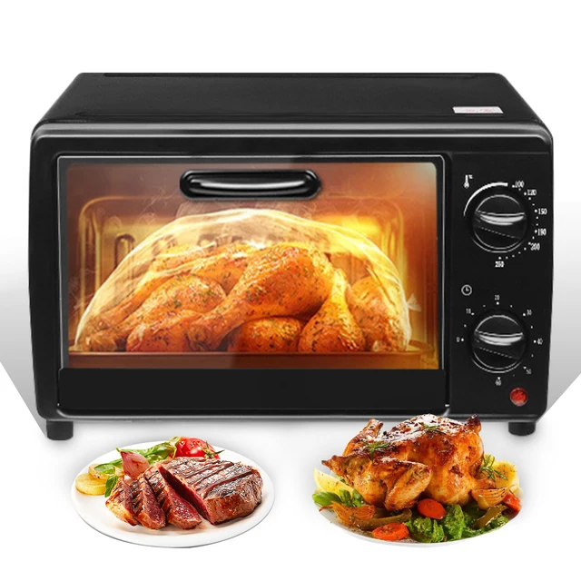13L freidora eléctrica de aire, Horno negro multifuncional, tostadora de encimera, horno de doble capa para tostadas, Broil, asados y repostería - Imagen 6