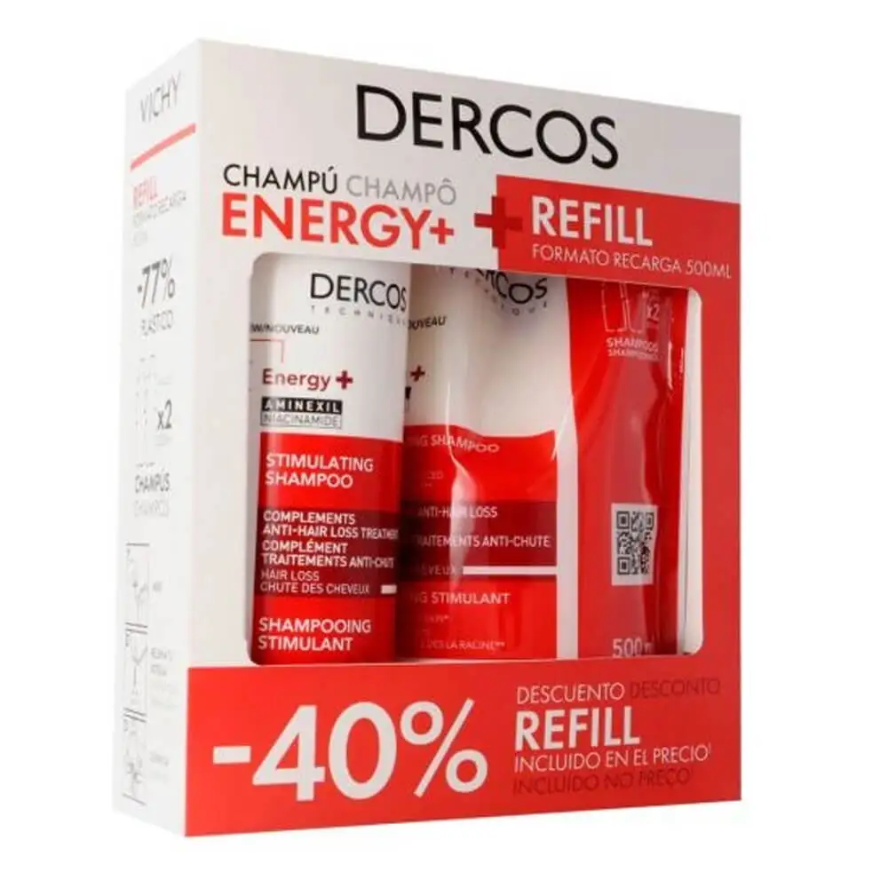 Vichy Dercos Champú Estimulante Anticaída 400 ml + Refill 390 ml