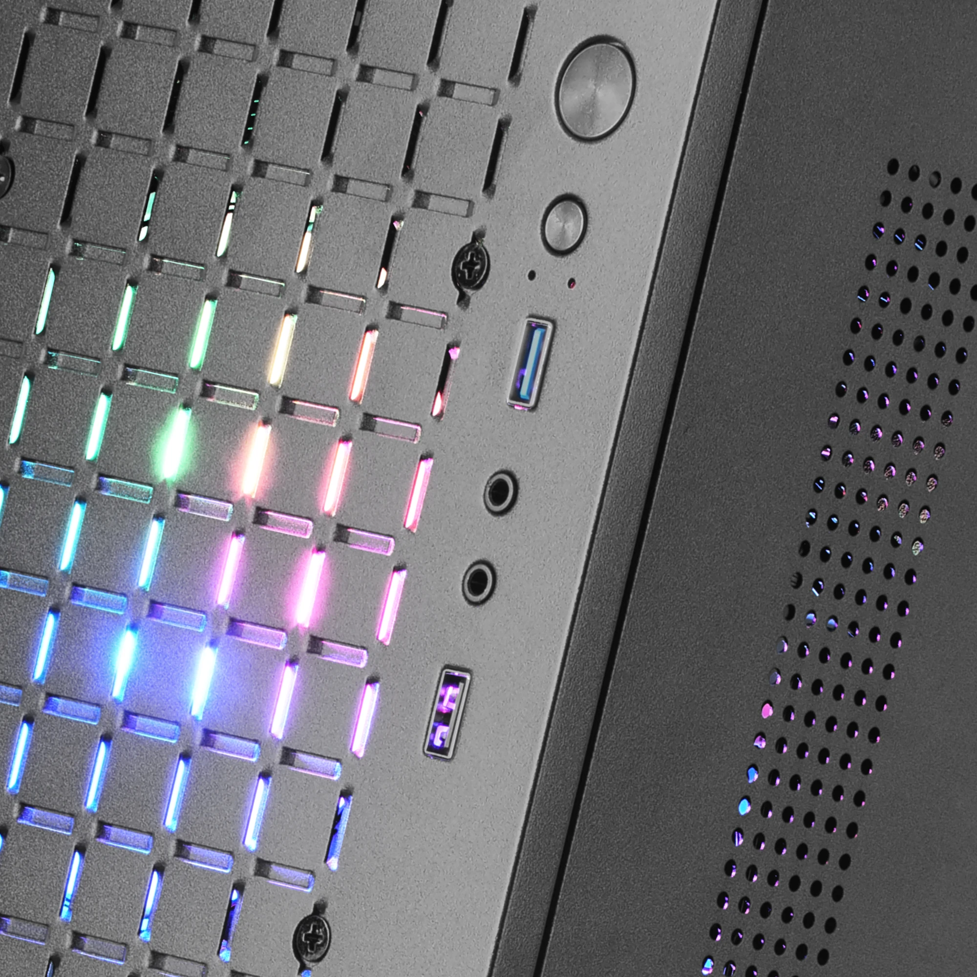 Mars Gaming MC-CORE, Caja Gaming Compacta MicroATX, Diseño Frontal Metal-Mesh, Ventana Lateral Completa, 2X Ventiladores FRGB 120mm - Imagen 3